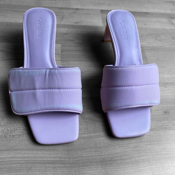 Open Edit Nordstrom Cava Slide Sandal Purple Slide Sandals Size 6 NWT - Picture 1 of 5